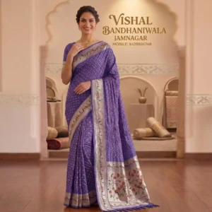 Lavender Purple Paithani Bandhani Saree (BFP-12)