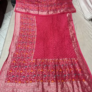 Premium Paithani Bandhani Exclusive Saree – Magenta Pink (BPE-10)