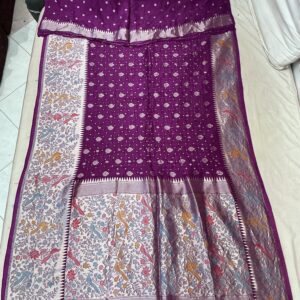Premium Paithani Bandhani Exclusive Saree – Violet Plum (BPE-15)