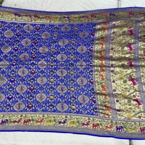 Premium Pure Meenakari Dupatta – Cobalt Blue (PMD-10)