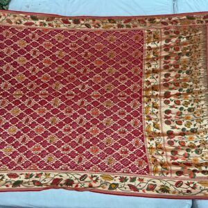 Premium Pure Meenakari Dupatta – Maroon Gold (PMD-12)