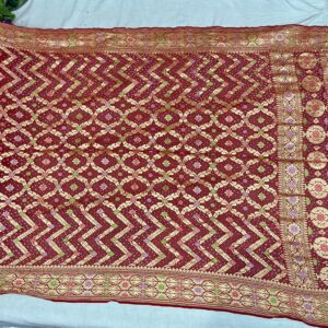 Premium Pure Meenakari Dupatta – Rust Orange (PMD-13)