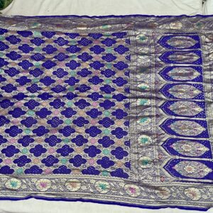 Premium Pure Meenakari Dupatta – Indigo Violet (PMD-14)