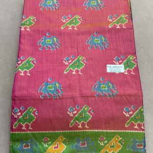 Premium Patola Without Border Saree – Peach Coral (PSWB-18)