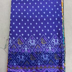 Premium Patola Without Border Saree – Cobalt Blue (PSWB-24)