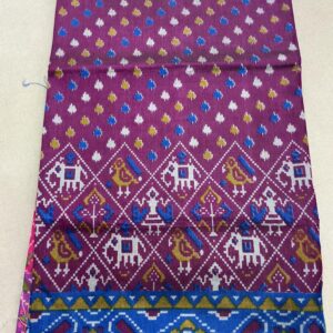 Premium Patola Without Border Saree – Deep Purple (PSWB-06)
