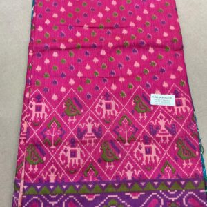 Premium Patola Without Border Saree – Pink(PSWB-07)
