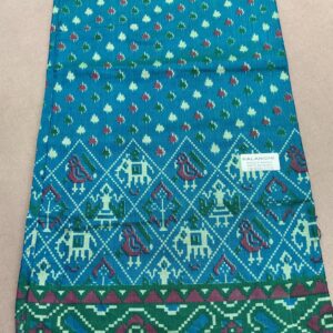 Premium Patola Without Border Saree – Sea Green (PSWB-08)