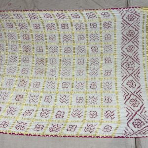 Premium Pure Gajji Silk Dupatta – Cream Bandhani (GDD-11)