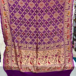 Premium Pure Bandhani Meenakari Saree – Royal Purple (MPB-12)