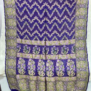 Premium Pure Bandhani Meenakari Saree – Violet Blue (MPB-15)