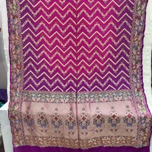 Premium Pure Bandhani Meenakari Saree – Magenta Pink (MPB-17)