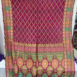 Premium Pure Bandhani Meenakari Saree – Wine Purple (MPB-19)