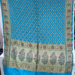 Premium Pure Bandhani Meenakari Saree – Turquoise Blue (MPB-09)