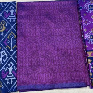 Premium Patola Print Dress Material – Royal Blue & Violet (PTD-11)