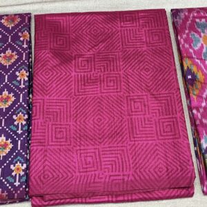 Premium Patola Print Dress Material – Wine & Rani (PTD-24)