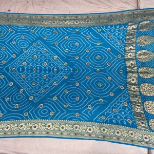 Premium Pure Georgette Dupatta – Peacock Blue (PGD-11)