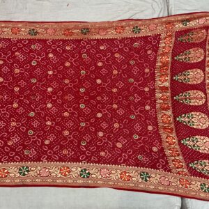Premium Pure Georgette Dupatta – Ruby Red (PGD-13)
