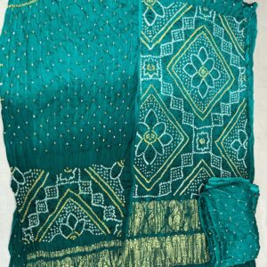 Ombray Exclusive Dress Material – Turquoise & Gold (OEDM-17)