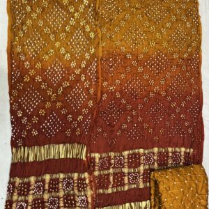 Ombray Exclusive Dress Material – Sunset Orange & Yellow (OEDM-05)