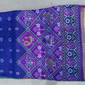 Patola with Zari Border Saree – Royal Blue (PSZB-01)