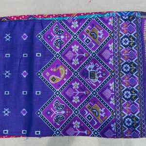 Patola with Zari Border Saree – Indigo Blue (PSZB-10)