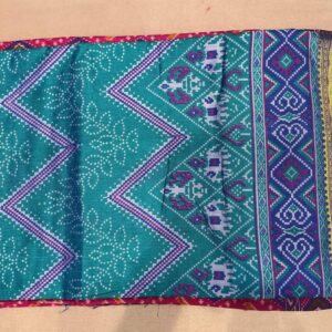 Patola with Zari Border Saree – Sea Green (PSZB-11)