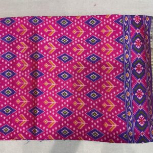 Patola with Zari Border Saree – Rani Pink (PSZB-12)