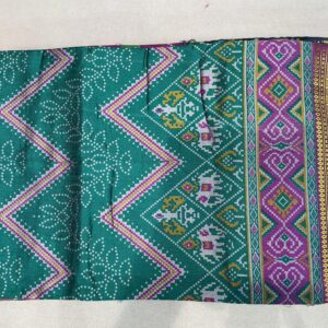 Patola with Zari Border Saree – Mint Green (PSZB-13)