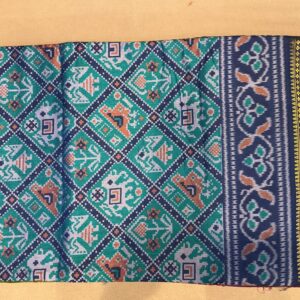 Patola with Zari Border Saree – Cyan Blue (PSZB-15)