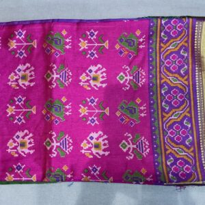 Patola with Zari Border Saree – Fuchsia Rose (PSZB-16)