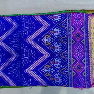 Patola with Zari Border Saree – Cobalt Blue (PSZB-17)