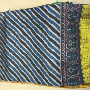 Patola with Zari Border Saree – Grey Zari Hue (PSZB-23)