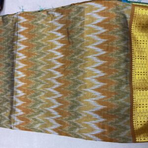 Patola with Zari Border Saree – Golden Beige (PSZB-24)