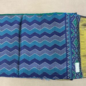 Patola with Zari Border Saree – Sky Blue (PSZB-28)