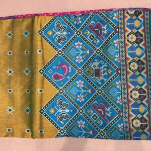 Patola with Zari Border Saree – Mustard Yellow (PSZB-05)