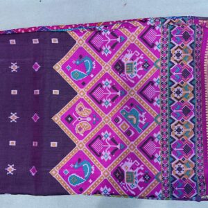 Patola with Zari Border Saree – Violet Orchid (PSZB-08)