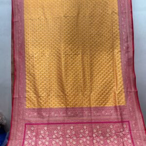 Exclusive Patola Banarasi Silk Saree – Yellow & Pink Dual Tone (PBS-28)