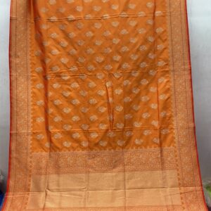 Exclusive Patola Banarasi Silk Saree – Mango Yellow Orange (PBS-31)