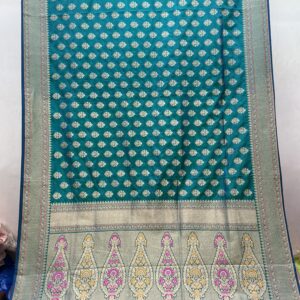 Exclusive Patola Banarasi Silk Saree – Turquoise Blue (PBS-32)
