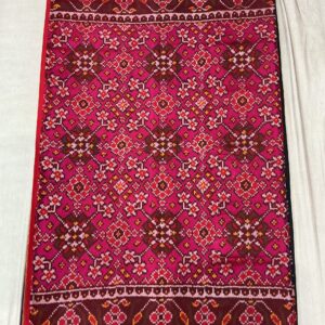 Premium Double Ikat Patola Saree – Ruby Crimson (DIS-11)