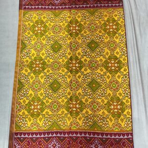 Premium Double Ikat Patola Saree – Golden Mustard (DIS-15)