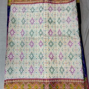 Premium Pure Patola Saree – Ivory White (PPS-11)