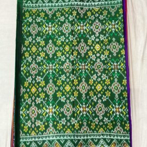 Premium Pure Patola Saree – Parrot Green (PPS-02)