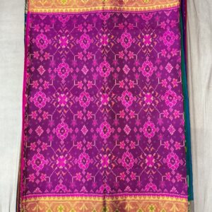 Premium Pure Patola Saree – Violet Plum (PPS-21)