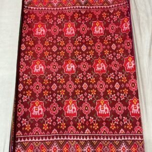 Premium Pure Patola Saree – Crimson Red (PPS-08)