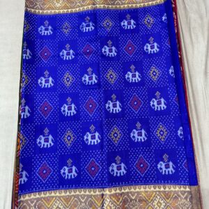 Premium Pure Patola Saree – Midnight Blue (PPS-09)