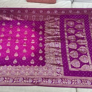 Premium Patola Golden Zari Saree – Rose Pink (PBG-10)