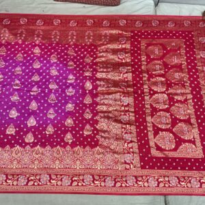 Premium Patola Golden Zari Saree – Fuchsia Pink (PBG-13)