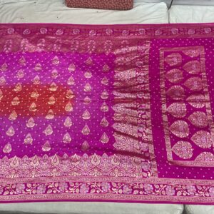 Premium Patola Golden Zari Saree – Magenta Pink (PBG-14)